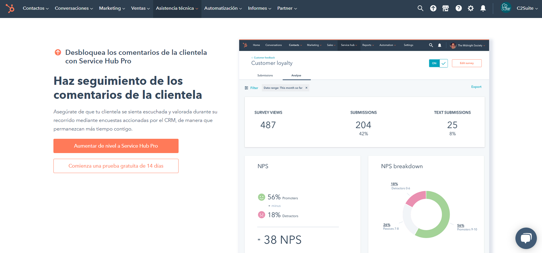 Encuestas de satisfacción con Hubspot